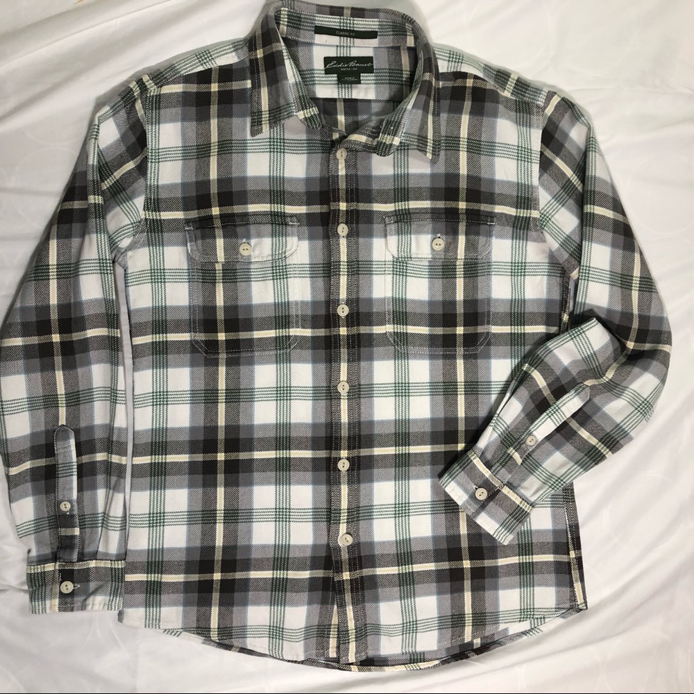 Heavy Cotton Plaid Classic Fit Flannel Shirt | M